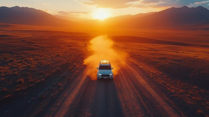 Tourists enjoying car hire in UAE